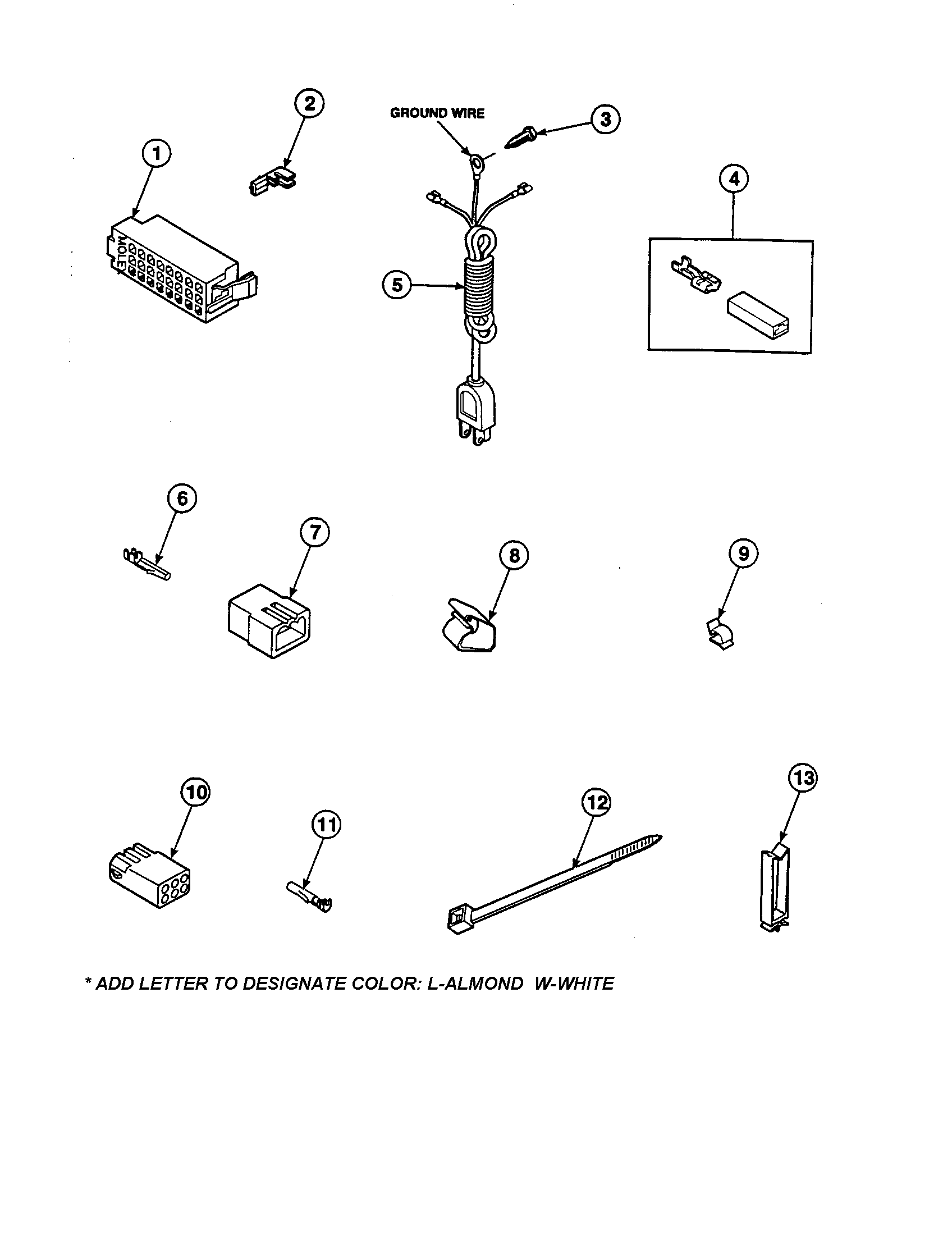 Power cord and terminals