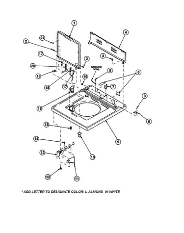 Cabinet, top/loading door