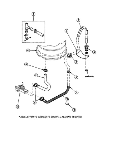Drain hose and siphon break
