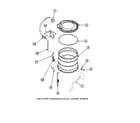 Amana LW6153WB-PLW6153WBB outer tub, cover/pressure hose diagram