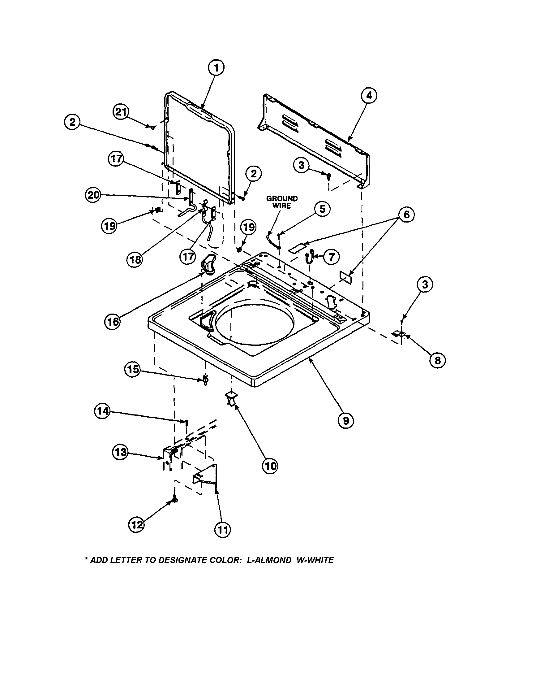 CABINET TOP/CONTROL HOOD REAR PANEL