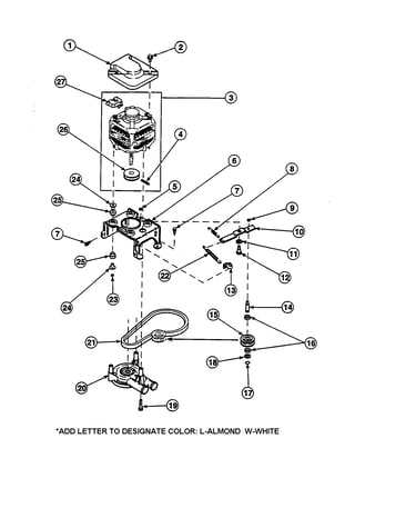 Motor/belt/pump/idler