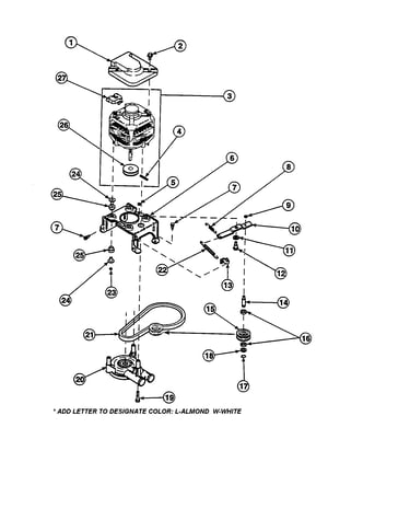 Motor/belt/pump/idler