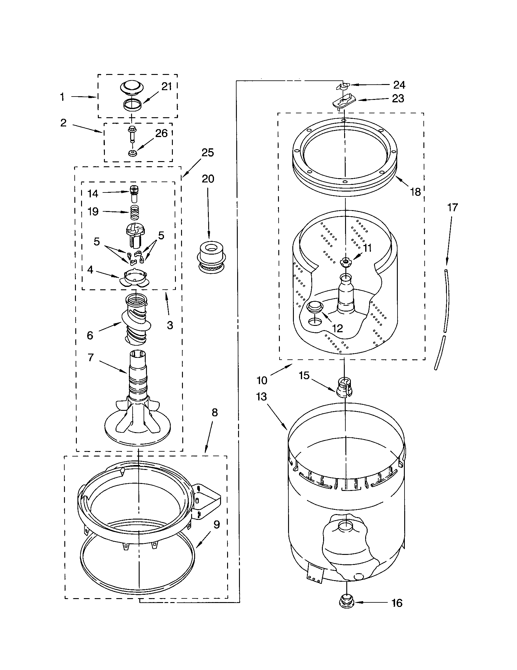 AGITATOR/BASKET/TUB