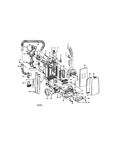 Upper handle/hose/bag housing