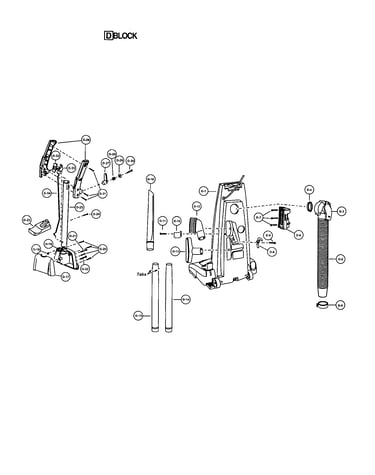 Handle/rear dust compartment/cord reel