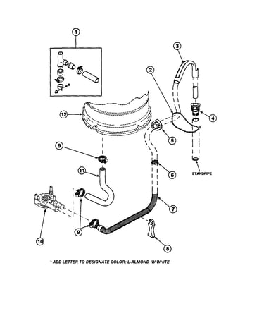 Drain hose and siphon break