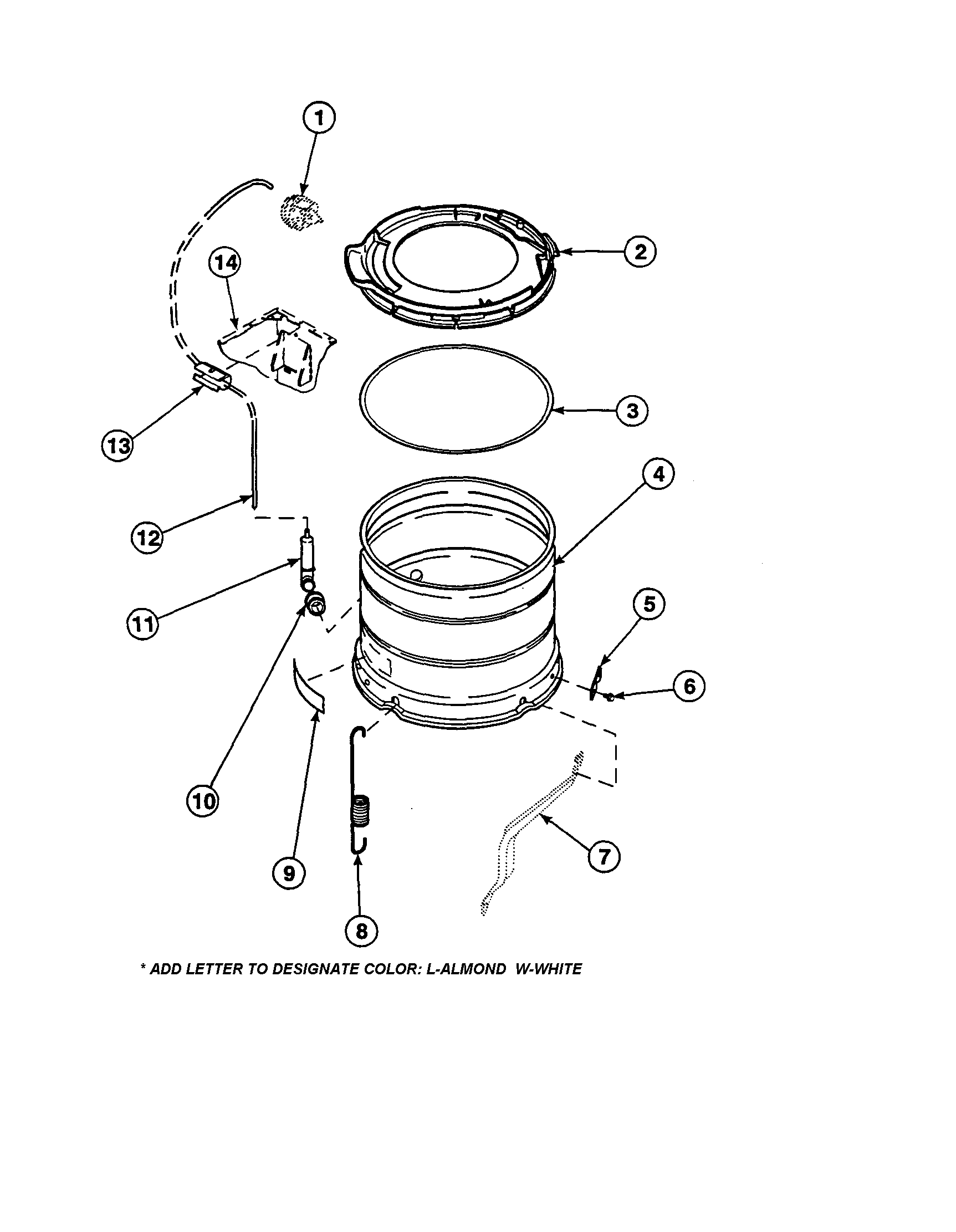 OUTER TUB, COVER/PRESSURE HOSE