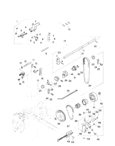 Main shaft/idler pulley components