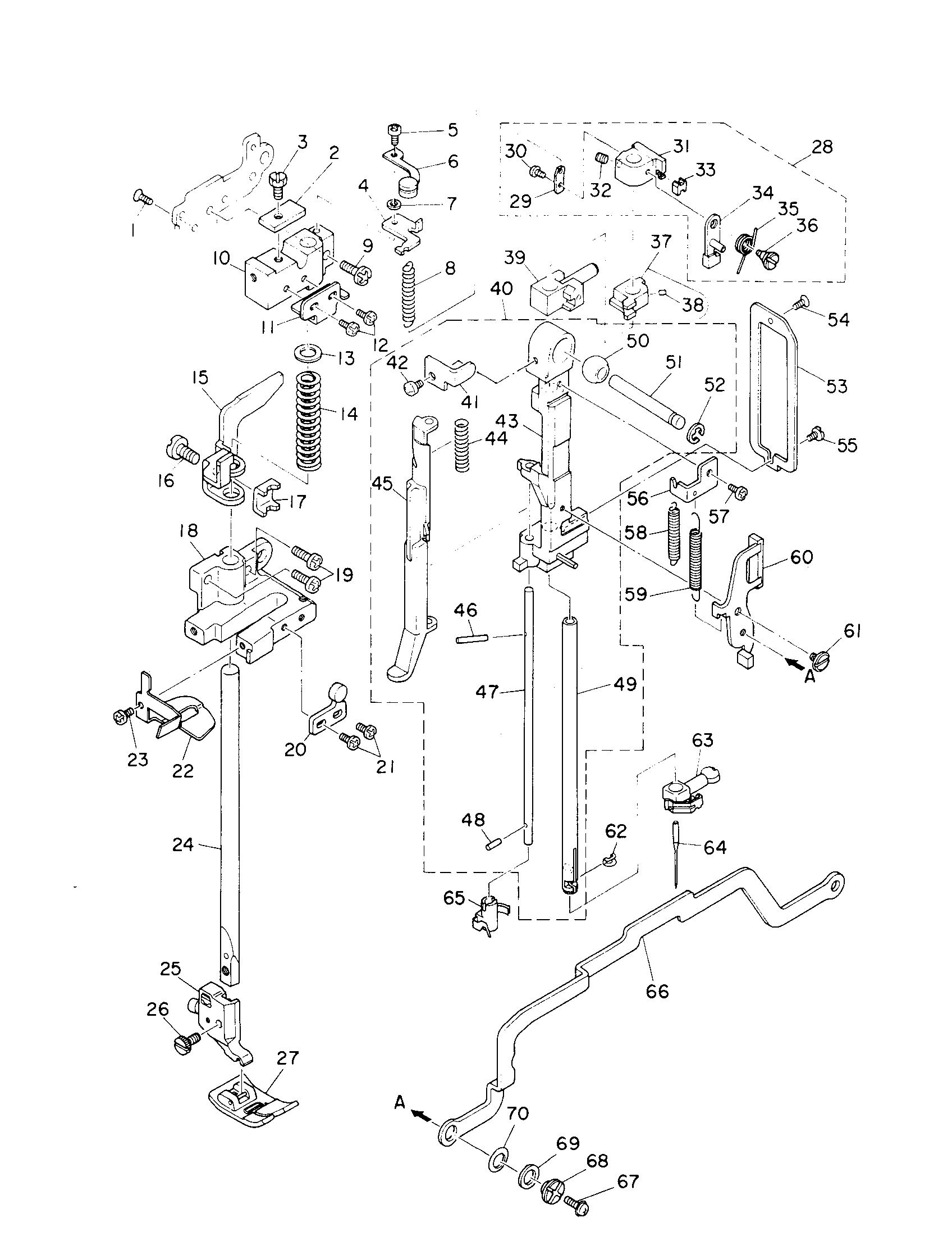 Needle bar/pressor bar components