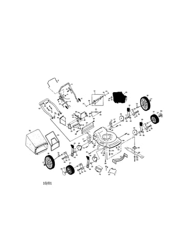 Power propelled rotary lawn mower