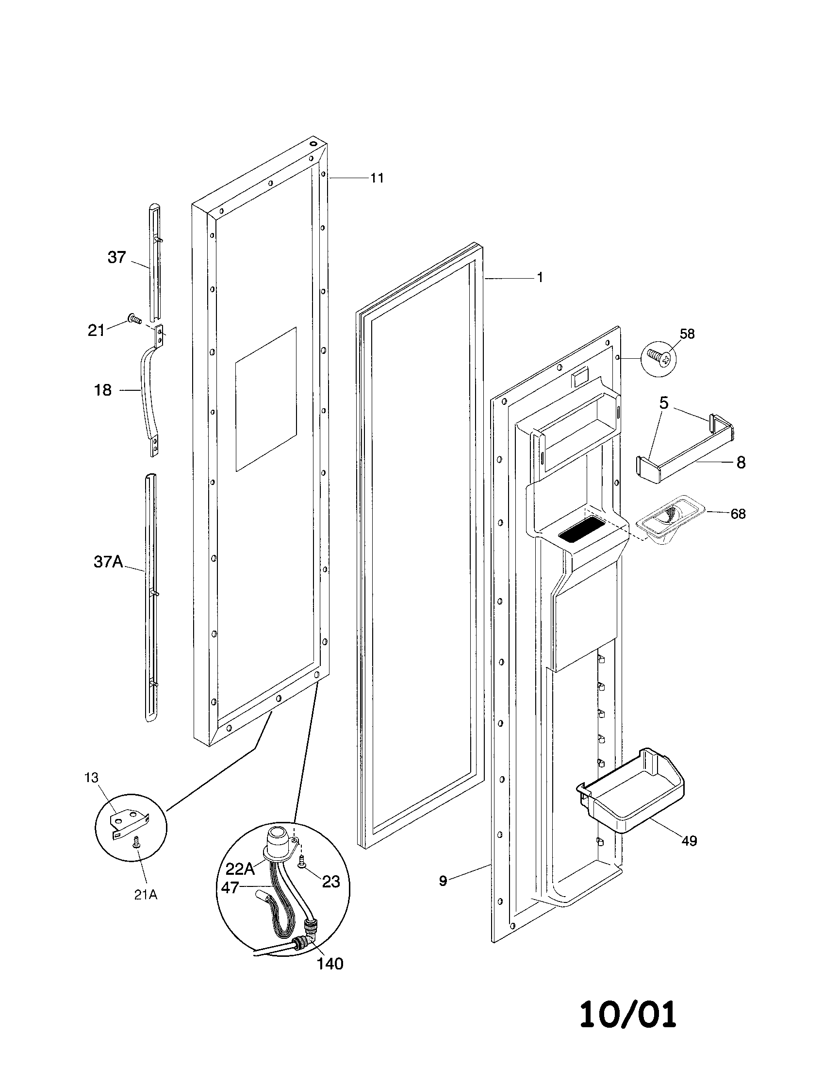 Freezer door