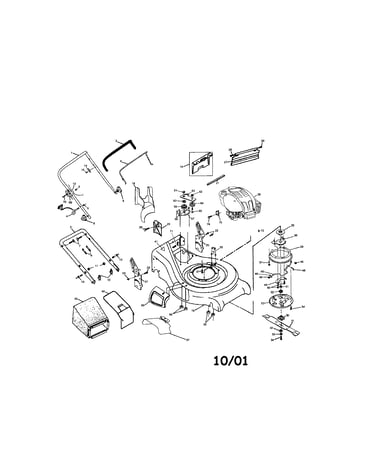Rear bagger rotary lawn mower