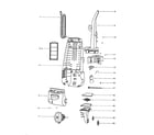 Eureka 4384AT-1 handle/motor assembly diagram