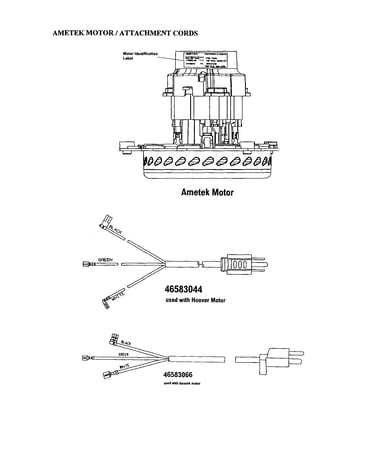 Motor/attachment cords