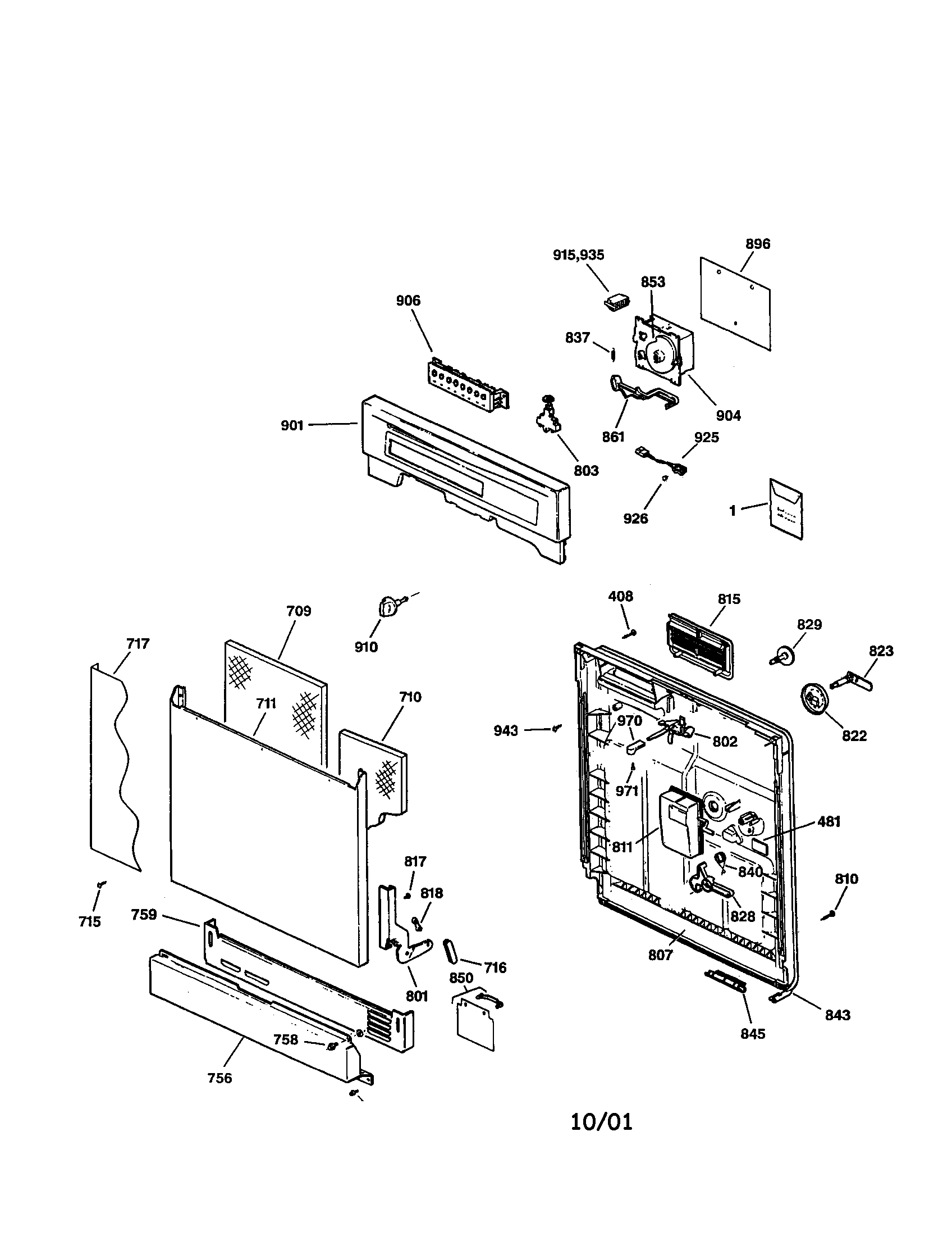 ESCUTCHEON AND DOOR