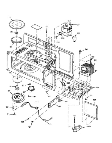 Magnetron/transformer/turntable