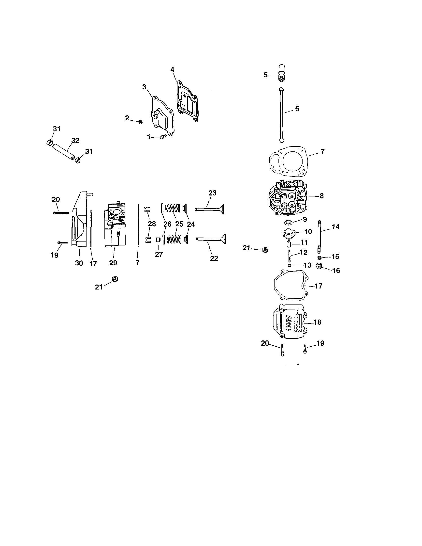 Head/valve/breather