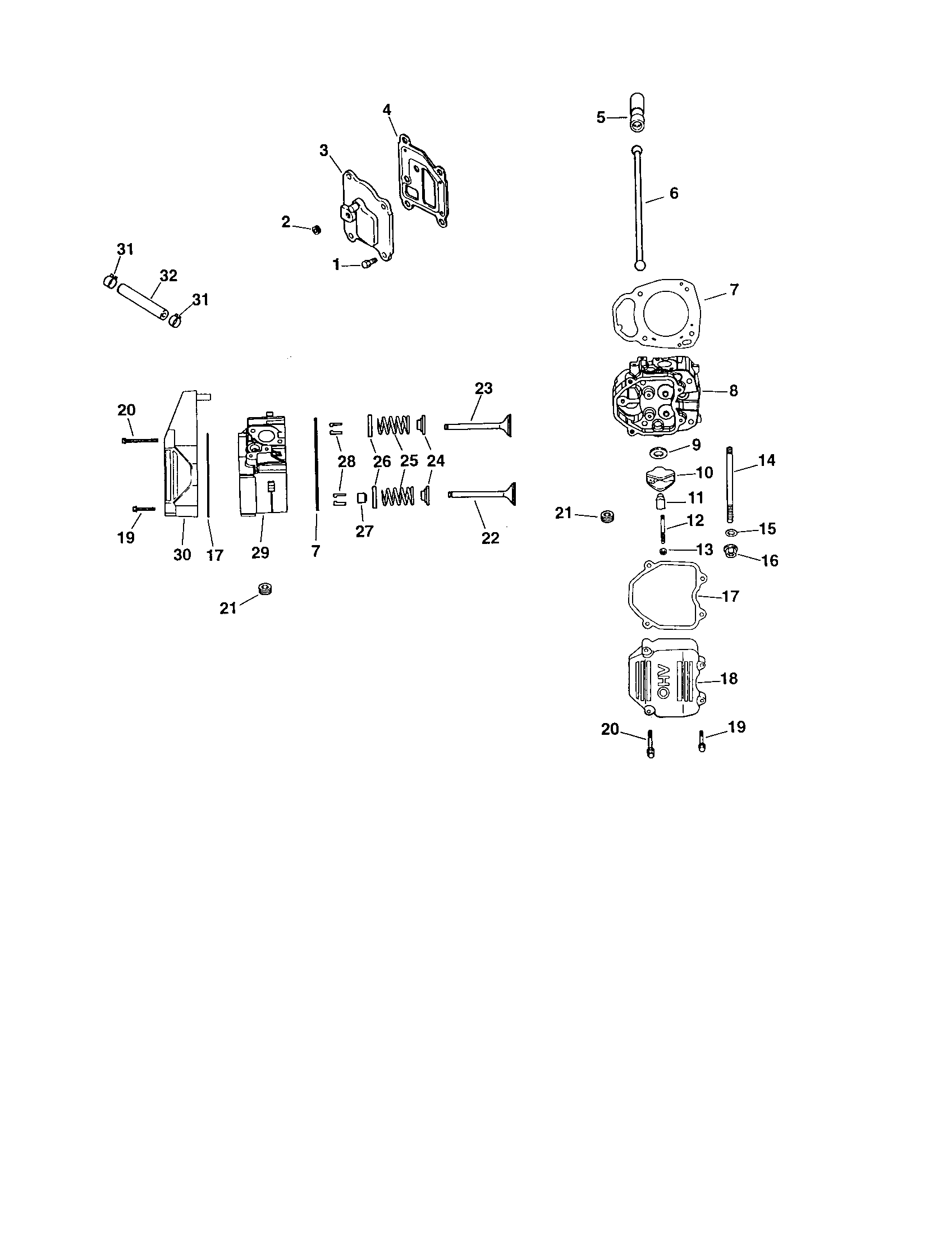 Head/valve/breather