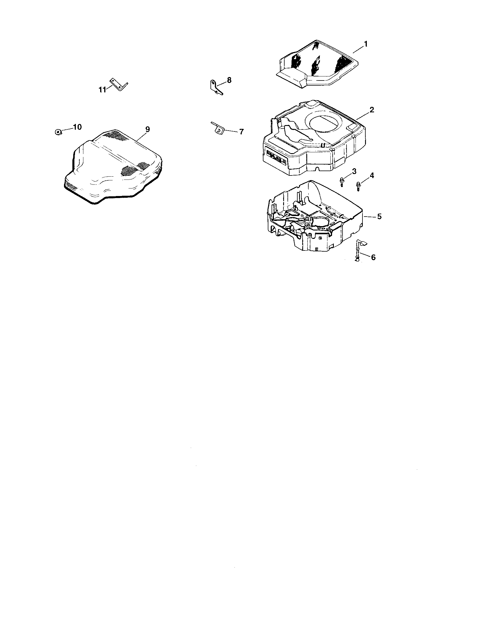 Blower, housing and baffles