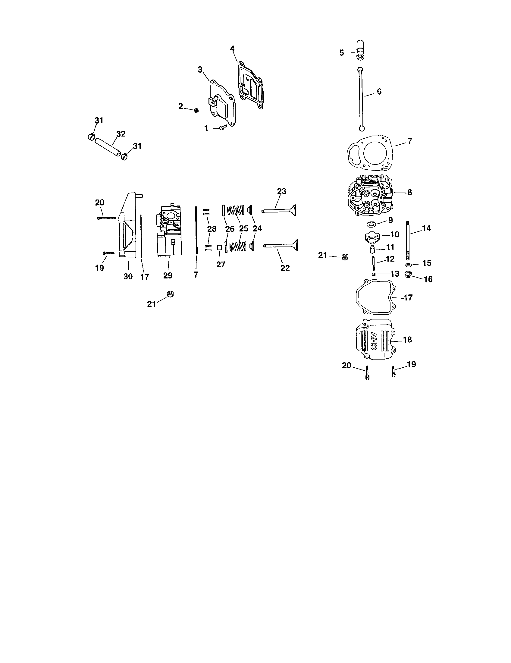 Head/valve/breather