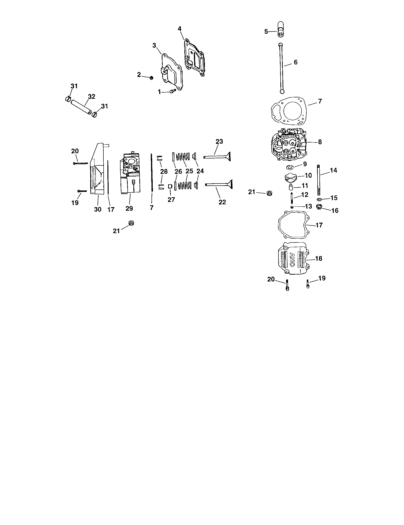 Head/valve/breather