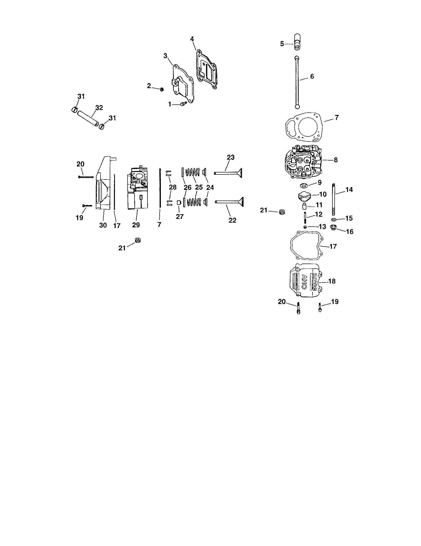 Head/valve/breather