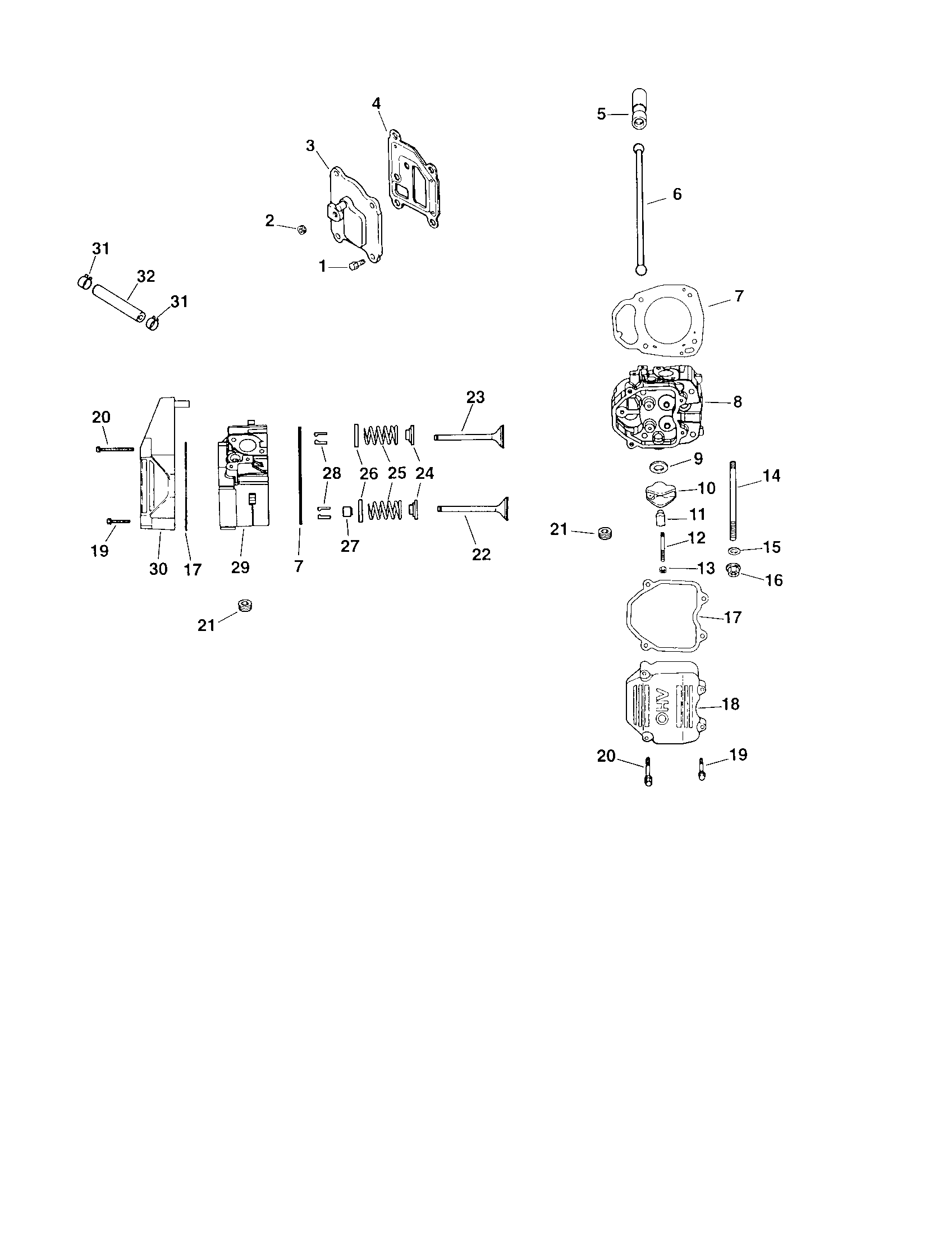 Head/valve/breather