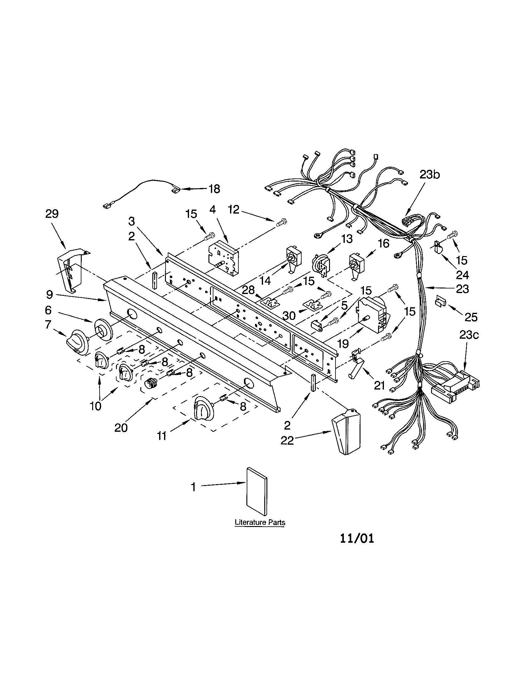 WASHER/DRYER CONTROL PANEL