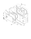 Dryer front panel and door