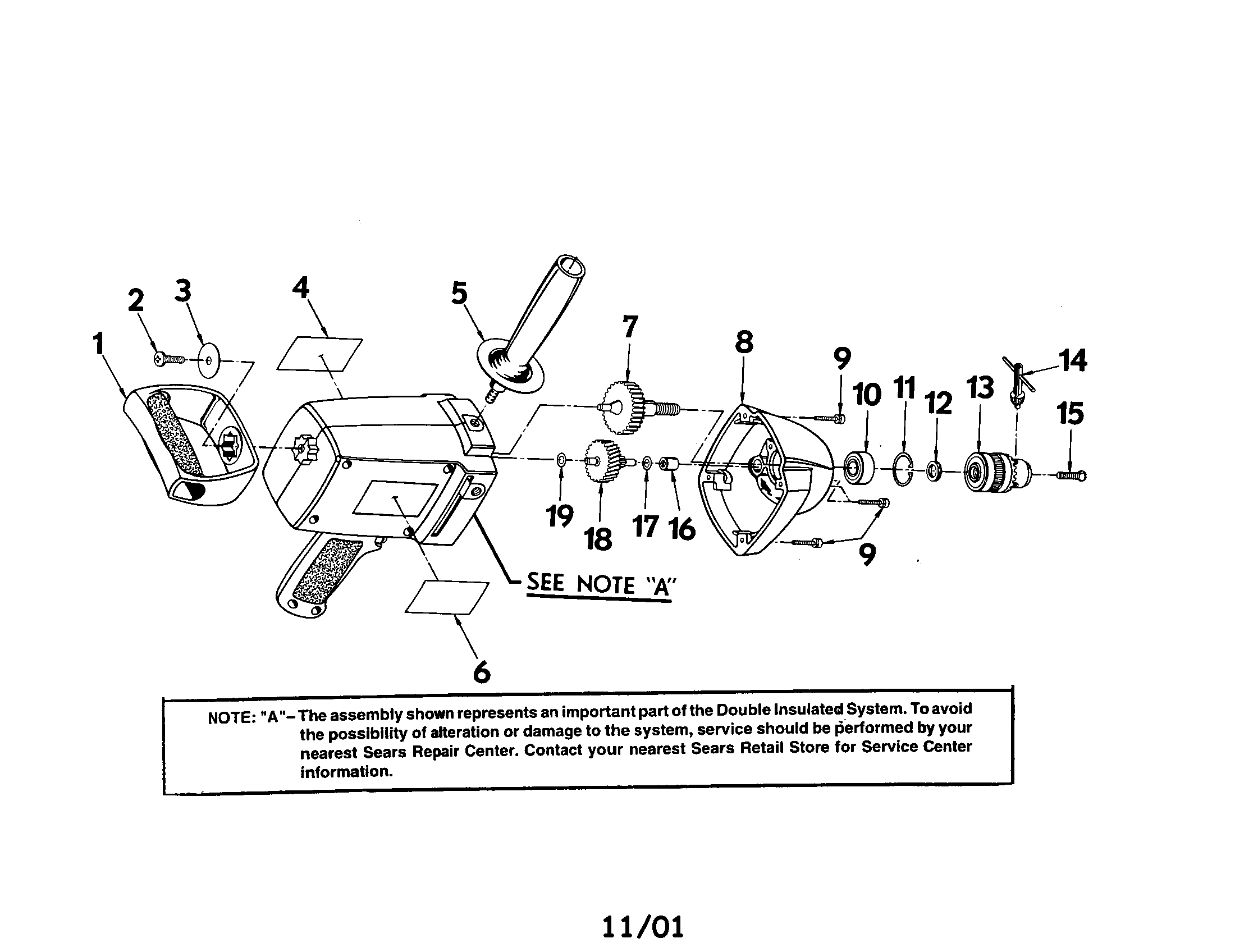 "D" HANDLE/GEAR HOUSING