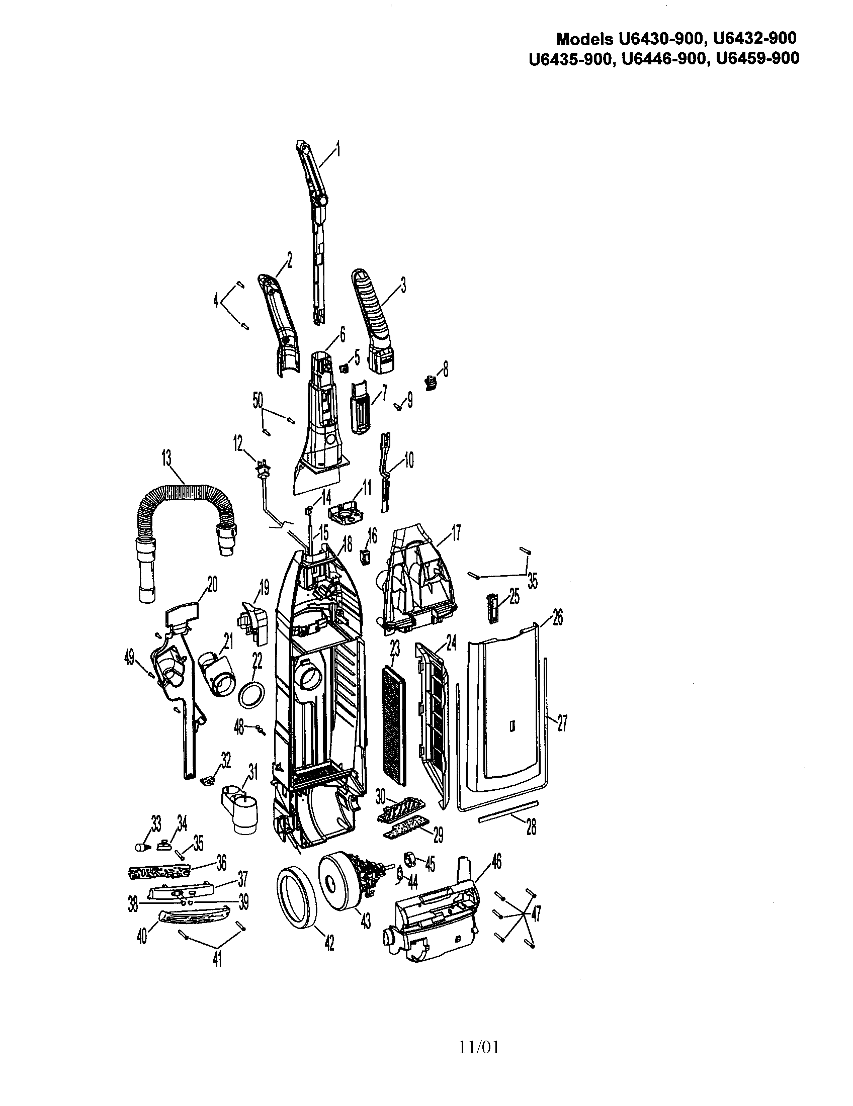 Handle, housing and motor