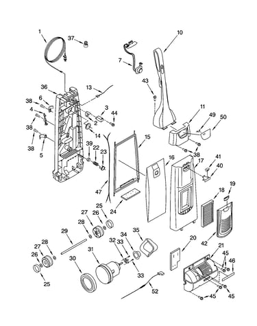 Dust compartment and motor