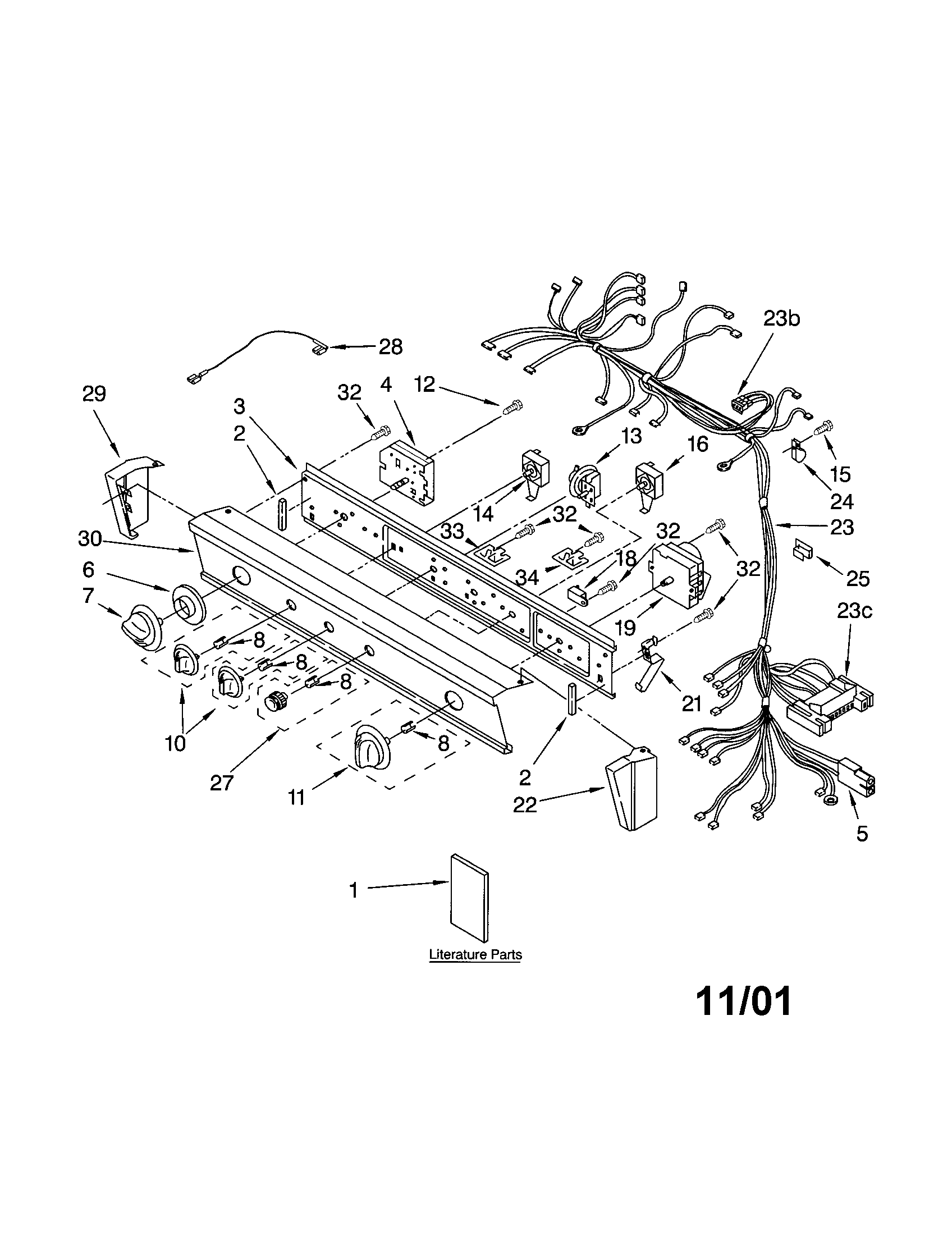 WASHER/DRYER CONTROL PANEL