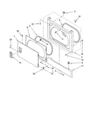 Dryer front panel and door