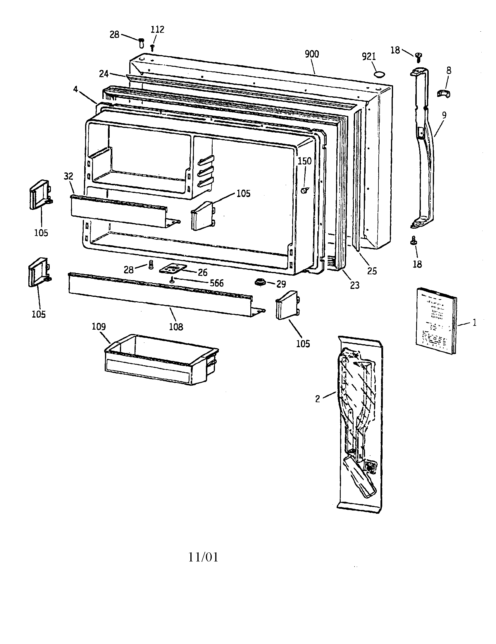 Freezer door