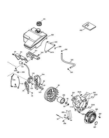 Tank/flywheel/starter