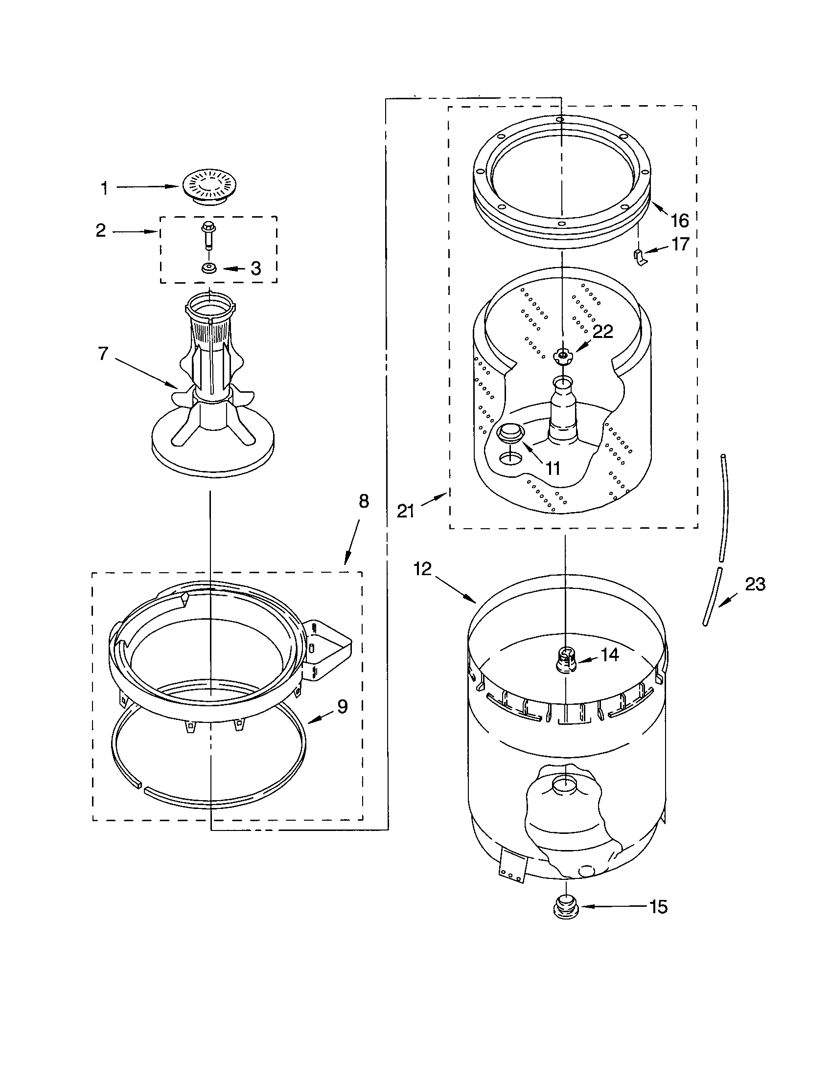 AGITATOR/BASKET/TUB