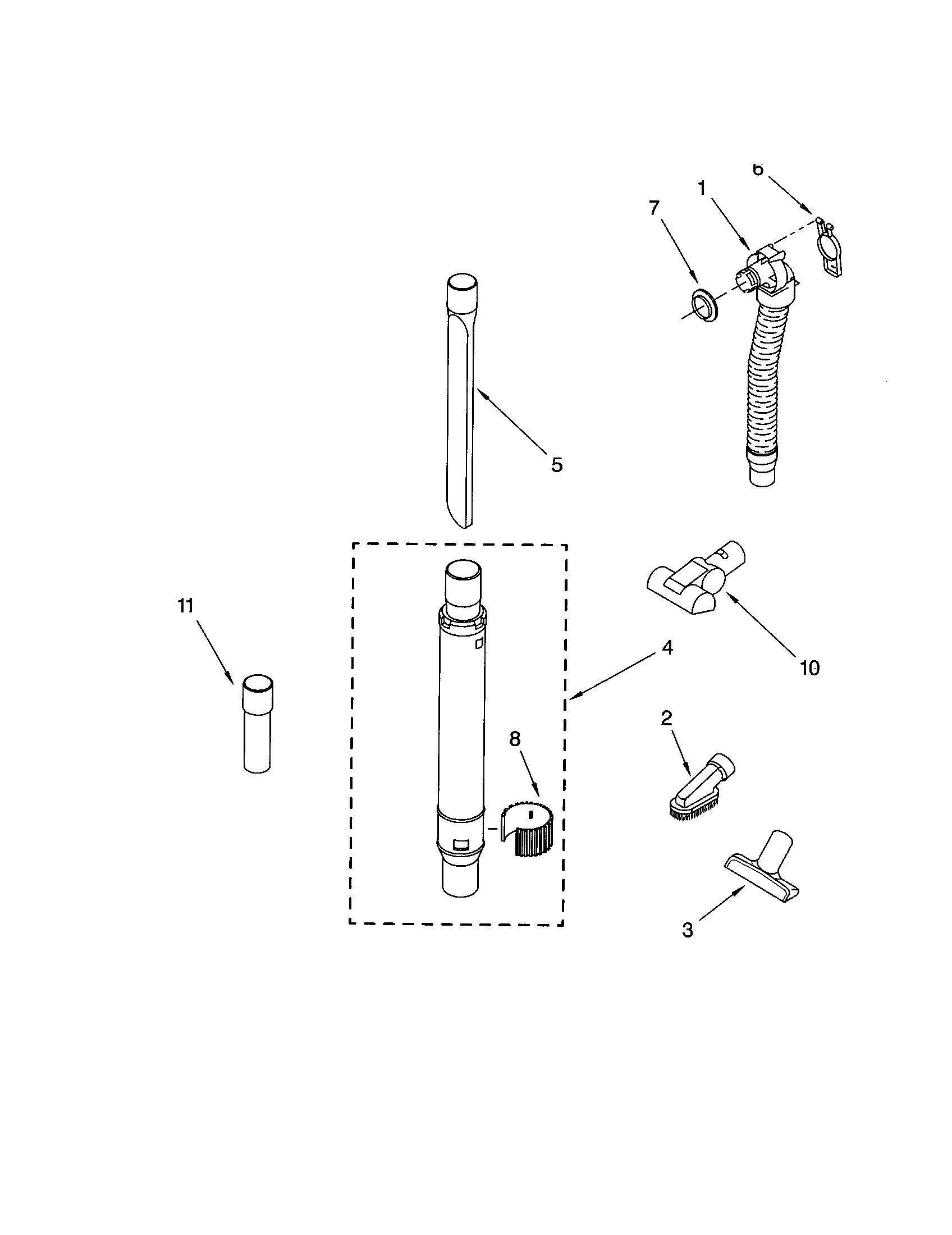 Hose and attachment