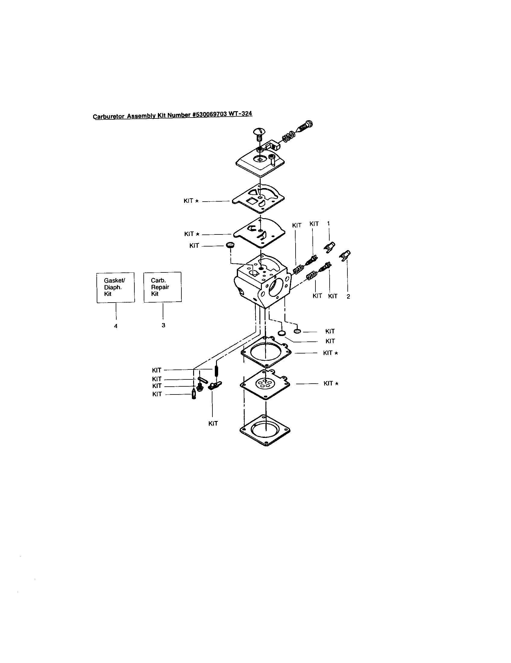 CARBURETOR KIT #530069703 WT-324
