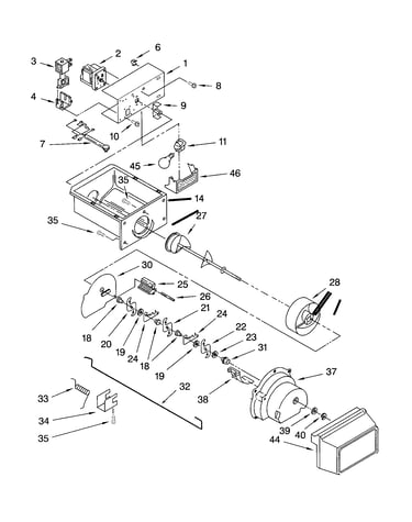 Motor and ice container