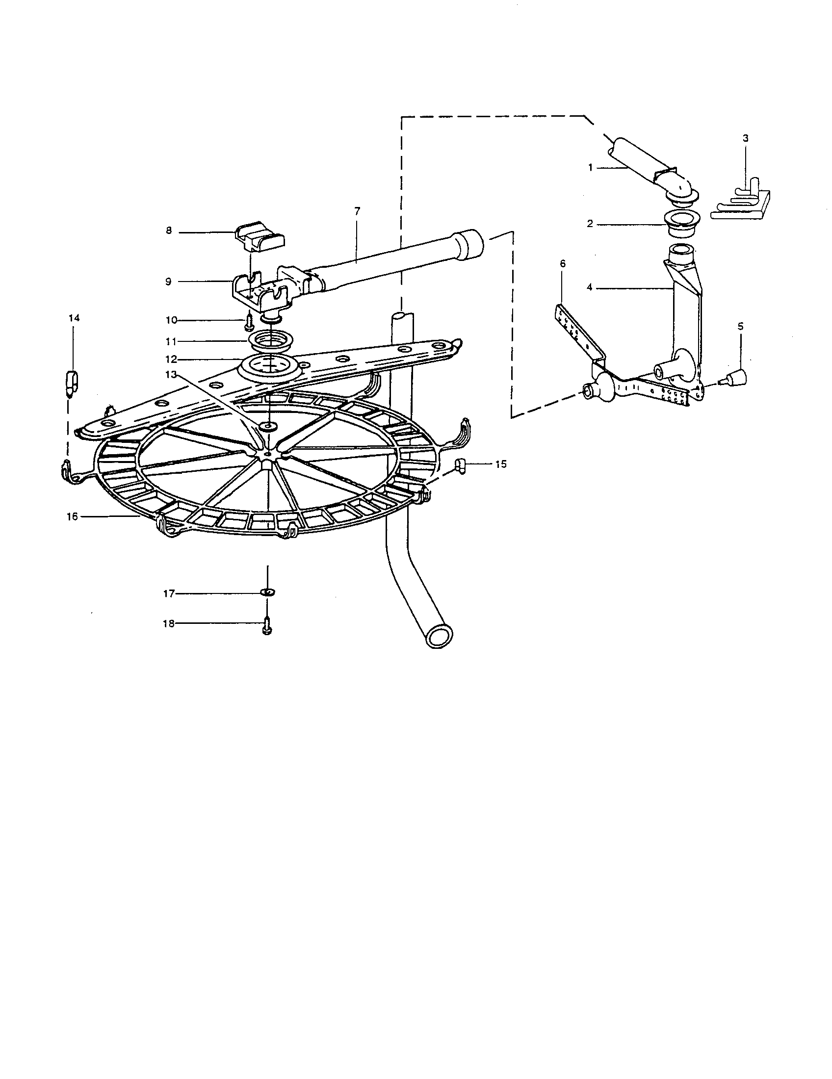 Upper wash/rinse unit