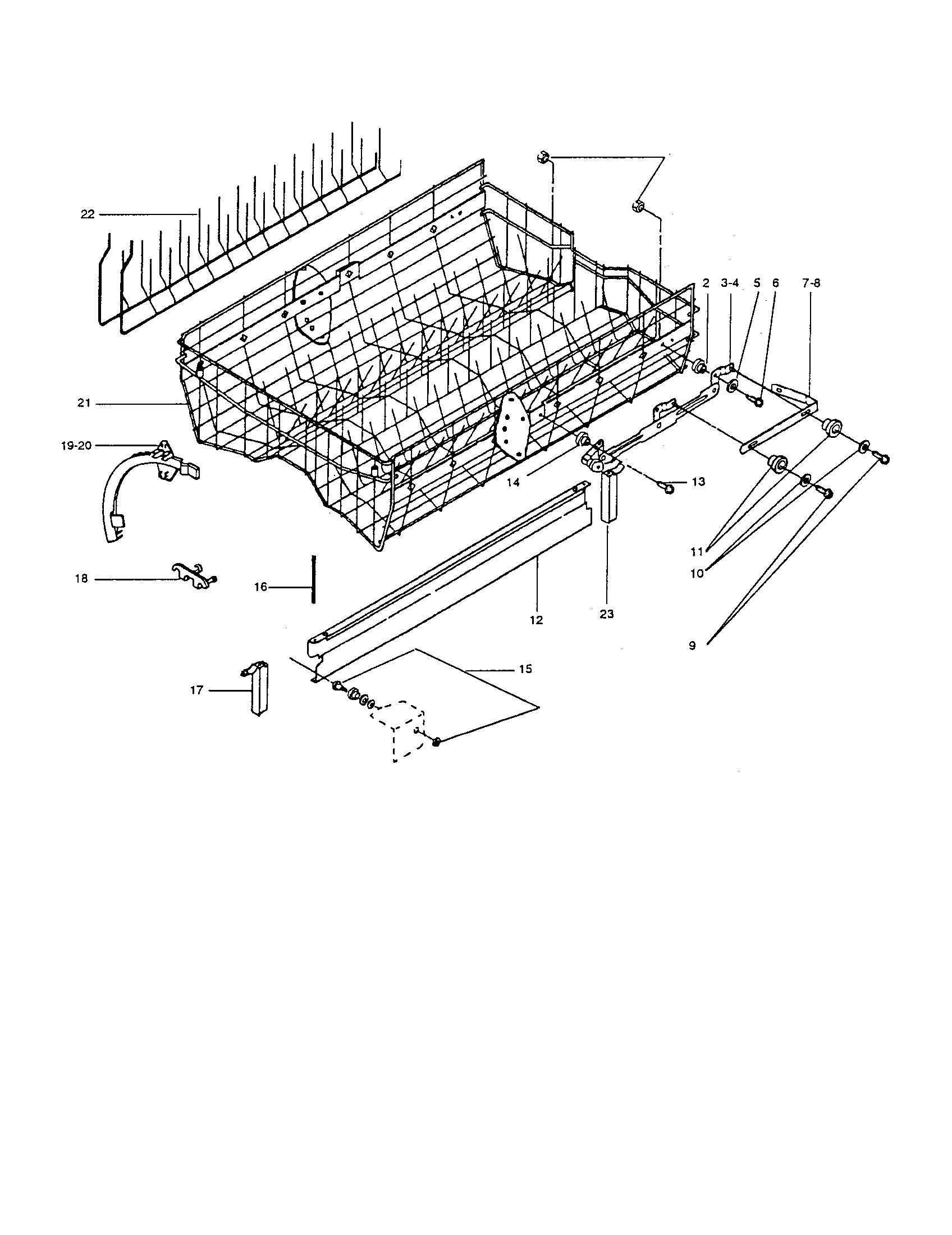 Upper rack and track unit