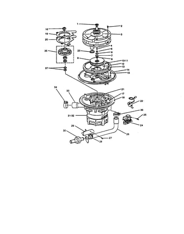 Wash and disposer/drain pump unit