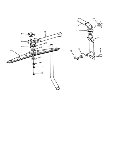 Upper wash/rinse unit