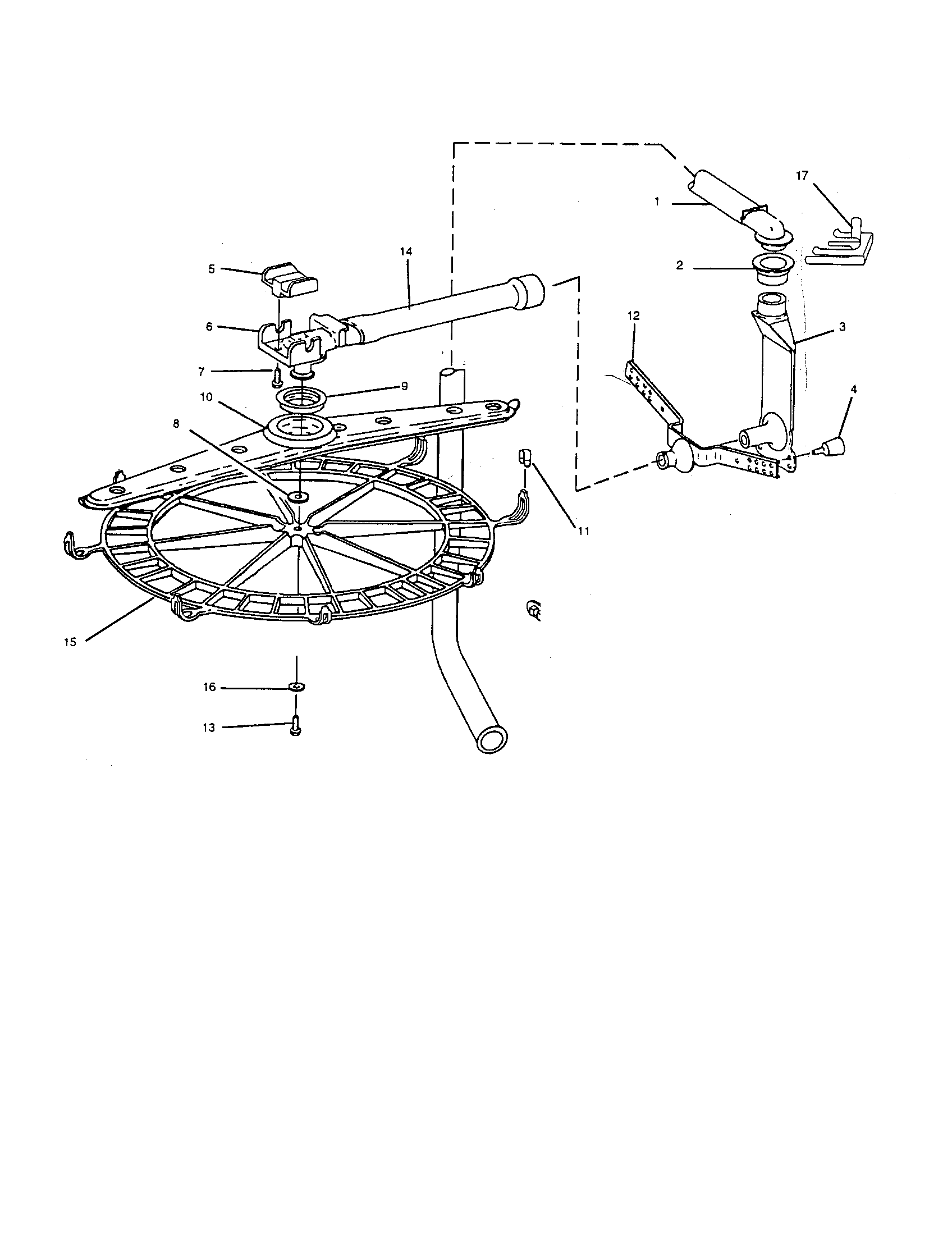 Upper wash/rinse unit