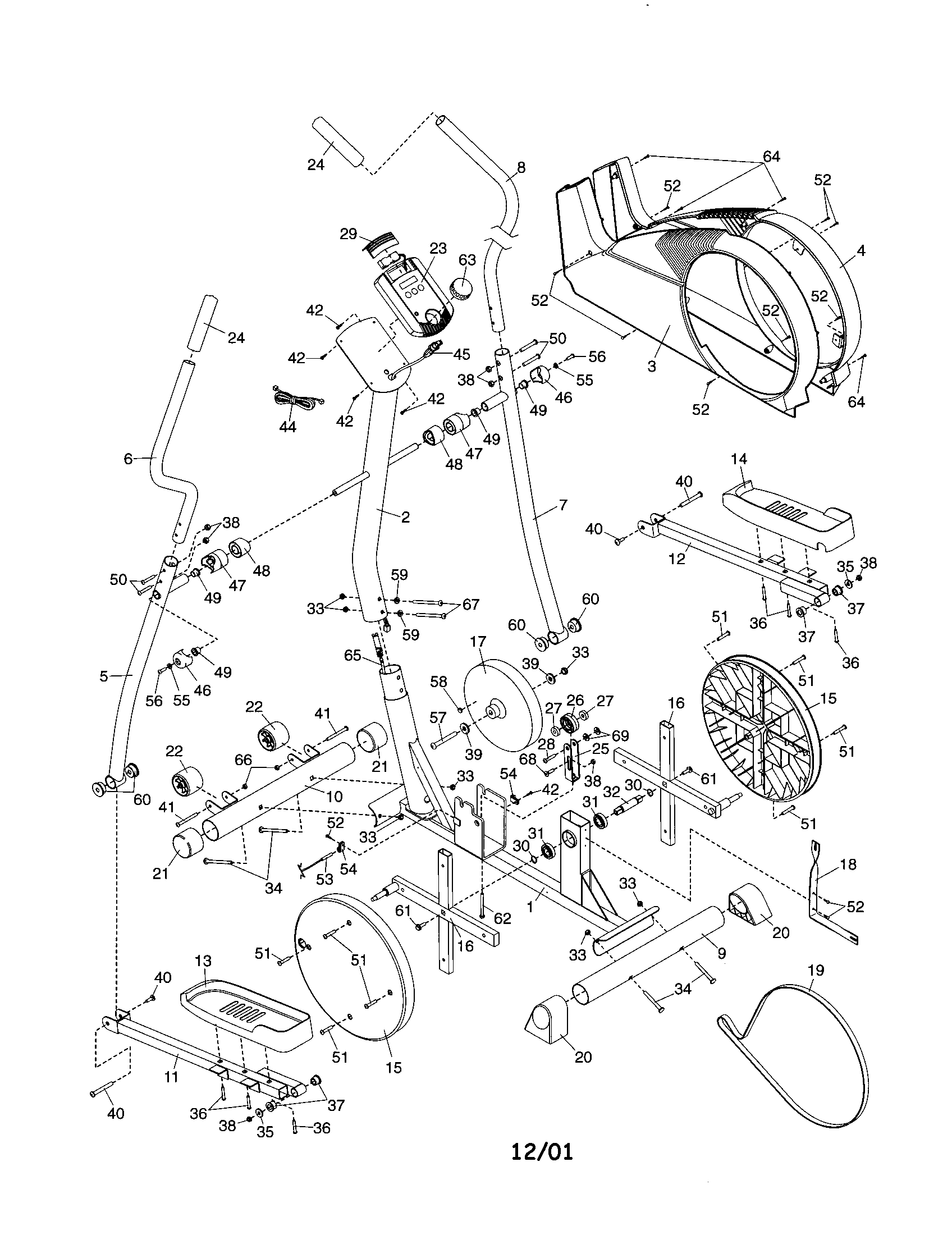 Frame/handlebar/wheel