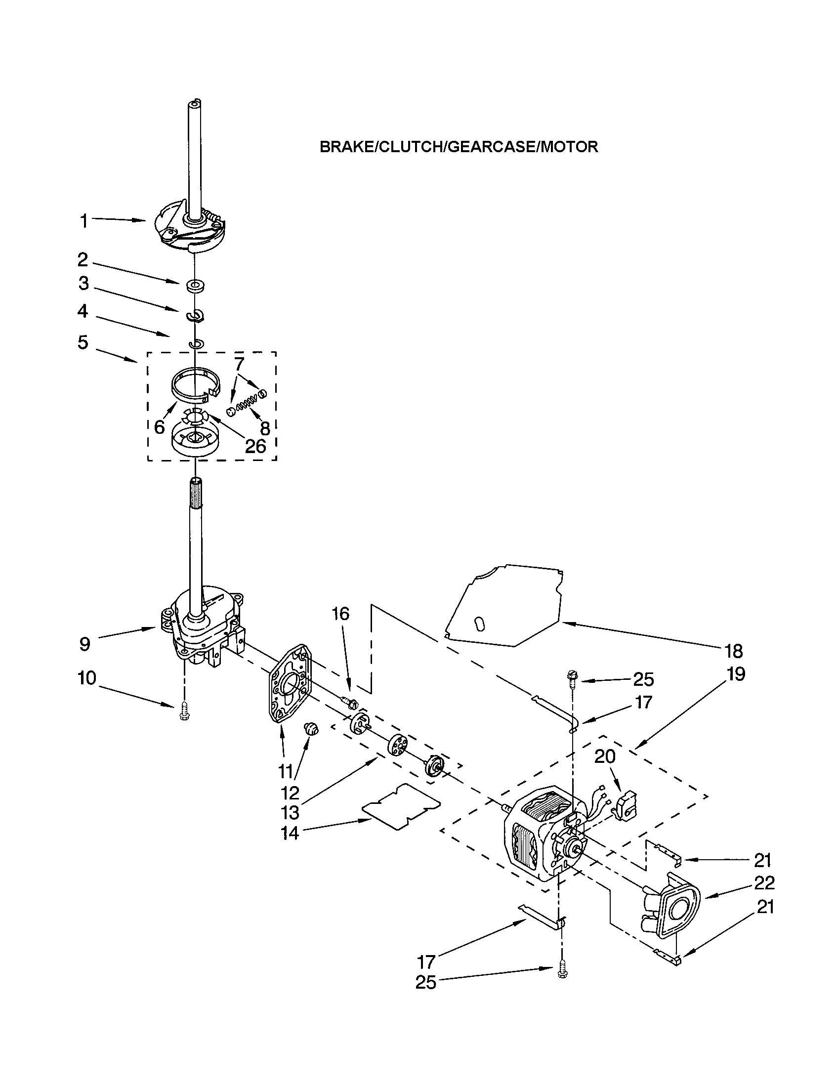 Brake/clutch/gearcase/motor/pump