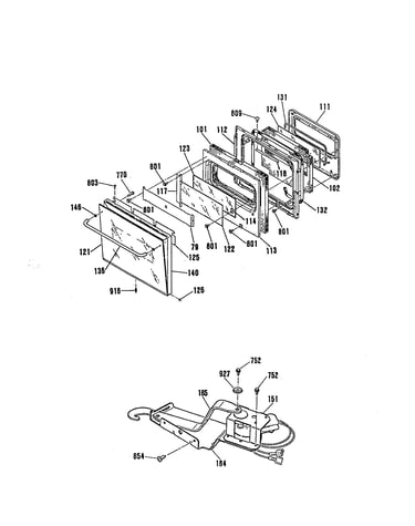 Oven door and latch