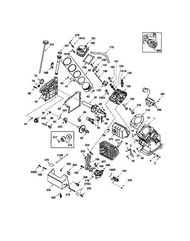 Piston and pin/cylinder/muffler